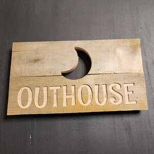 Rustic Carved Outhouse Sign, Upcycled Pallet Sign, Loo, Outhouse