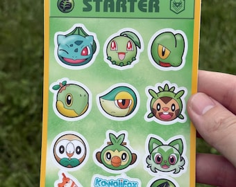 Cute Grass Poke Sticker Sheet | Kawaii, Aesthetic, Stationery, Anime, Game Stickers for Planner, Journal, Laptop, Water Bottle, Gift, Kids