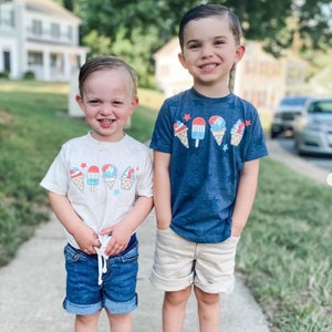 Patriotic Popsicles - Short Sleeve Child STAR Shirt | Fourth of July Tee for Kids | Patriotic Shirt | Kids 4th of July Shirts | Memorial Day