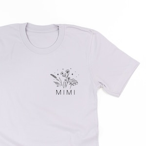 MIMI - Bouquet - Pocket Size - Unisex Tee | Mimi Shirt | Shirt for Mimi | Mother&#39;s Day Gift | Mimi Gift | Graphic Tee | Floral Shirts