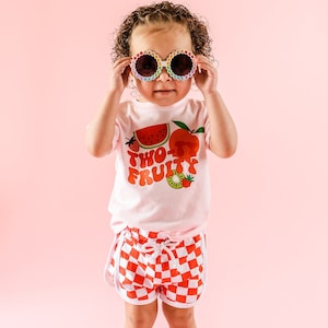 Two-ty Fruity - Short Sleeve Child Shirt | Kids Summer Shirt | Kids Tee | Retro Fruit Shirts | Kids Graphic Tee | Kids Fruit Tee | Spring