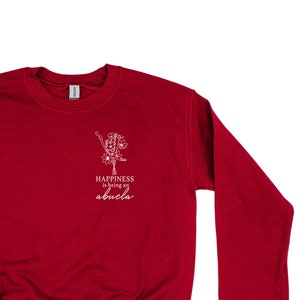 Bouquet Style - Happiness is Being an ABUELA - BASIC FLEECE Crewneck | Abuela Graphic Tee | Mother&#39;s Day | Gift for Abuela | Love My Crew |
