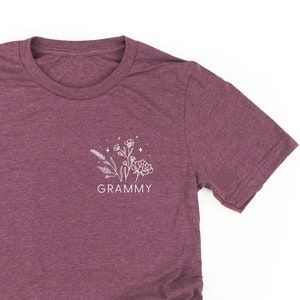 GRAMMY - Bouquet - Pocket Size - Unisex Tee | Grammy Shirt | Shirt for Grammy | Mother&#39;s Day Gift | Grammy Gift | Graphic Tee | Floral Shirt