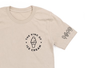 The King of Ice Cream (pocket) - Ice Cream Sleeve Detail - Unisex Tee | Graphic Tees | Shirts for Dads | Ice Cream Tees | Ice Cream