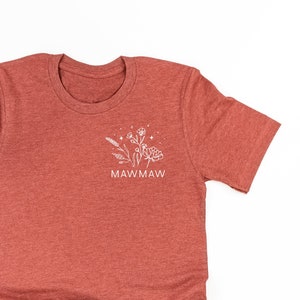 MAWMAW - (2 W&#39;s) - Bouquet - Pocket Size - Unisex Tee | Mawmaw Graphic Tee | Shirt for Mawmaw | Mother&#39;s Day Gift | Grandma Graphic Tee |