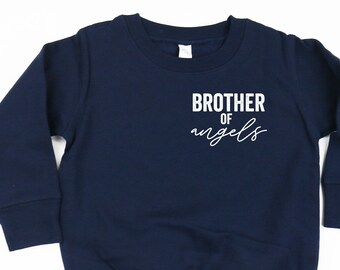 Broer van engelen (meervoud versie) - kindertrui | Verdriet geschenk | Trui voor kinderen | Engel broer shirt | Verlies van broers en zussen | Houd van mijn engel |