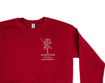 Bouquet Style - Happiness is Being a MAMAW - BASIC FLEECE Crewneck | Mamaw Graphic Tee | Mother's Day Gift | Gift for Mamaw | Love My Crew |