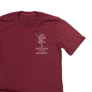 Bouquet Style - Happiness is Being a MIMA - Unisex Tee | Mima Graphic Tee | Gift for Mima | Mother&#39;s Day Gift | Love My Crew | Grandma Life