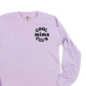 COOL Mima CLUB - Pocket Design - LONG Sleeve Comfort Colors Tee | Mother&#39;s Day Gift | Mima Graphic Tee | Gift for Mima | Grandma Life |
