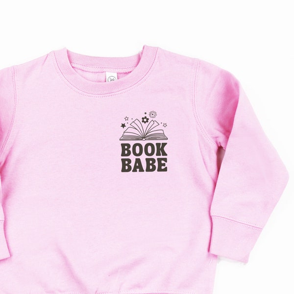 Book Babe (Design de poche marron foncé) - Pull pour enfant | Pull pour Enfants | Livre Pulls | Pulls de lecture | Pull de la rentrée scolaire |