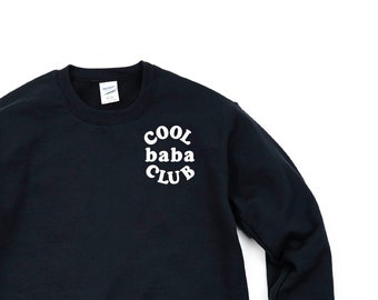 COOL Baba CLUB - Pocket Design - BASIC Fleece Crewneck | Baba Graphic Tee | Mother's Day Gift | Gift for Baba | Love My Crew | Baba Life |