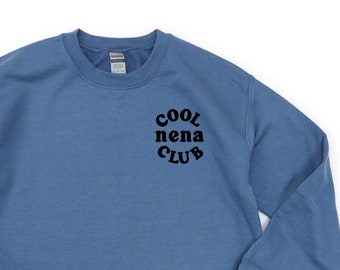 COOL Nena CLUB - Taschen-Design - BASIC-Fleece-Crewneck | Nena Grafik-T-Shirt | Muttertagsgeschenk | Geschenk für Nena | Liebe meine Crew | Oma Leben
