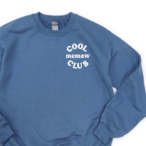 COOL Memaw CLUB - Zakontwerp - BASIC Fleece ronde hals | Memaw grafisch T-shirt | Moederdagcadeau | Cadeau voor Memaw | Ik hou van mijn bemanning |