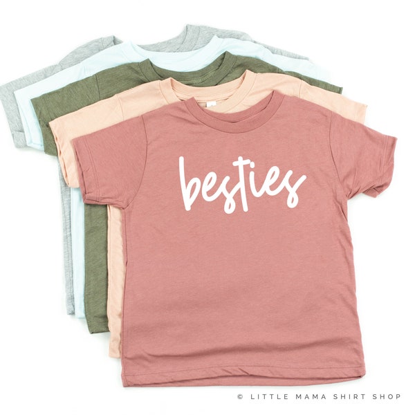 Besties - Short Sleeve Child Shirt | Best Friend Outfits | BFF Shirts | Sibling Shirts | Love My Sis | Kids Graphic Tee | Little Girl Shirts