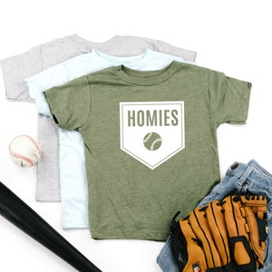 HOMIES - Short Sleeve Child Shirt | Baseball Graphic Tee | Softball Shirt | Shirts for Baseball | Kids Baseball Tee | Kids Sports | Ballpark