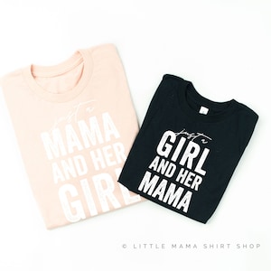 Just a Mama and Her Girl © BLUSH(Adult)/BLACK(Kid) Set | Mommy and Me Outfits | Mom of Girls | Mom and Daughter Shirts | Mother&#39;s Day Gift