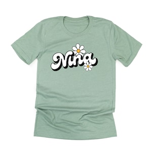 DAISY - NINA - w/ Full Daisy on Back - Unisex Tee | Mother&#39;s Day Gift | Nina Graphic Tee | Shirt for Nina | Retro Daisy Shirt | Nina Gift