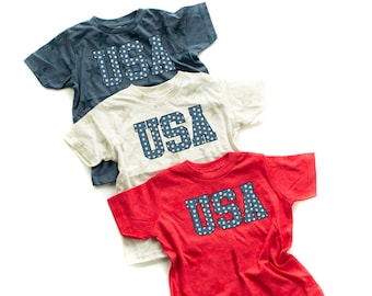 Denim Daisies - USA - Child STAR Tee | Fourth of July Shirt | Kids Patriotic Outfit | All American Kid | Independence Day | USA Accessories