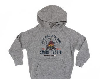 S'Mores Taster - Child HOODIE | Girls Hoodie | Kids Camping Hoodie | Kids Camping Graphic Tee | Campfire Crew | Kids Graphic Tee | Mountains