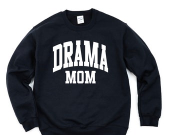 Varsity Style - DRAMA MOM - BASIC Fleece Crewneck | Mother's Day Gift | Drama Mama | Sports Mom | Mom of Girls | Mom of Boys | Mom Outfit |