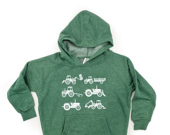 6 Tractores - CHILD HOODIE / Kids Graphic Hoodie / Tractor Hoodie / Kids Hoodie / Kids Farm Hoodie / Farm Life Hoodie / Kids Tractor Hoodie