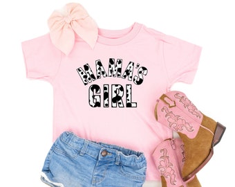 Cow Print - MAMA'S GIRL - Child Shirt | Kids Graphic Tee | Mama's Girl Shirt | Girls Graphic Tee | Animal Print Tee | Cow Print Tee