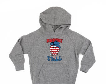 Howdy Y'all - Cowboy Smiley - Child Hoodie | Kids Patriotic Shirt | Party in the USA | All American Kid | 4th of July Tee | Independence Day