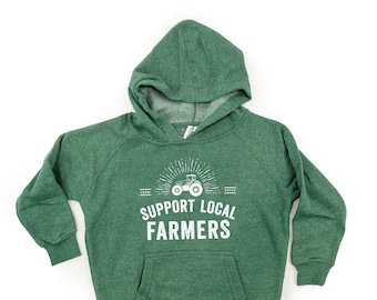 Support Local Farmers - Distressed Design - CHILD HOODIE | Kids Graphic Hoodie | Kids Farm Hoodie | Farm Life Hoodie | Support Farmers