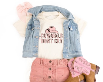Cowgirls Don't Cry - Camisa infantil / Camiseta gráfica para niños / Camiseta para niños Vaquera / Camiseta gráfica de rodeo / Camiseta gráfica para niñas / Camiseta para niñas Vaquera