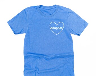 Adoption (Heart) - uniseks T-shirt | Adoptiemoeder | Moederdagcadeau | Adoptieaankondiging | T-shirt met grafische print | Shirt voor moeder | Adoptiemoeder
