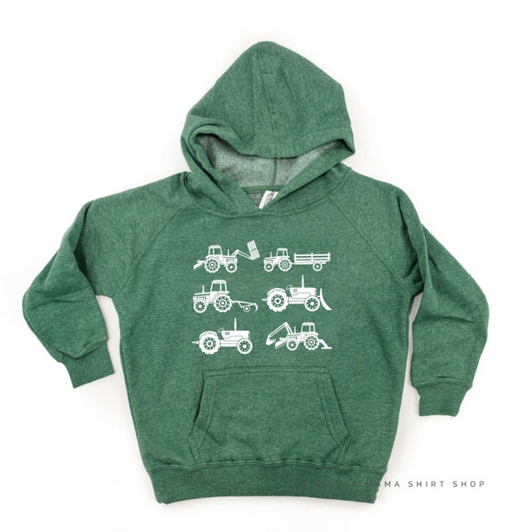 6 Tractors - CHILD HOODIE | Kids Graphic Hoodie | Tractor Hoodie | Kids Hoodie | Kids Farm Hoodie | Farm Life Hoodie | Kids Tractor Hoodie