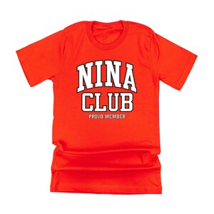 Varsity Style - NINA Club - Proud Member - Unisex Tee | Nina Graphic Tee | Gift for Nina | Mother&#39;s Day | Love My Crew | Grandma Life |