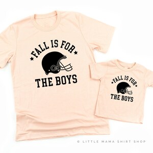 Fall is for the Boys - Set of 2 Shirts - BLUSH w/ BLACK | Matching Fall Tees | Family Football Tees | Mommy and Me Tees | Fall Graphic Tee
