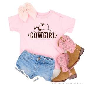 COWGIRL Child Shirt Kids Graphic Tee Kids Rodeo Shirt Kids Western Shirt Girls Graphic Tee Kids Cowgirl Tee Graphic Shirt image 1