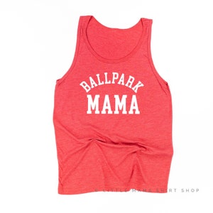 Ballpark Mama - Baseball Detail on Back - Unisex JERSEY Tank | Baseball Tank | Baseball Graphic Tee | Baseball Mom | Summer Sports Shirt |