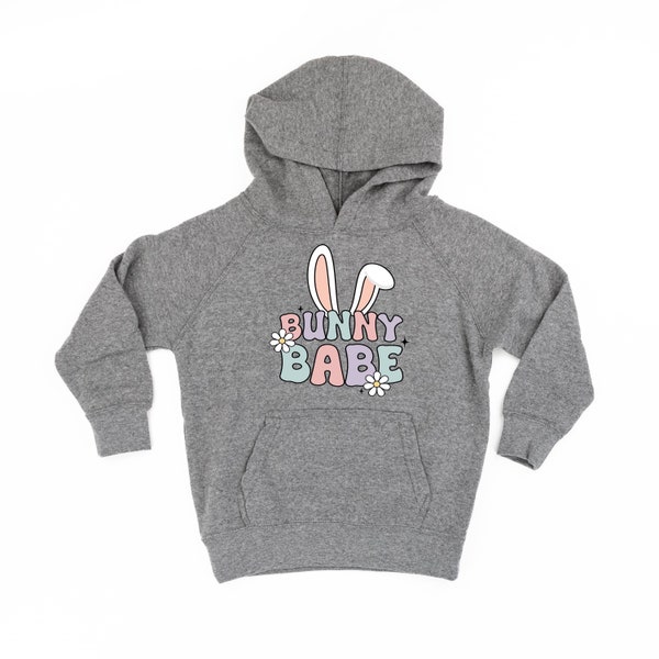 Bunny Babe - Sweat à capuche pour enfant | Tenue de Pâques pour enfants | J'aime mes amis | Sweat à capuche de Pâques | Chemise de printemps pour enfants | T-shirt graphique de Pâques pour enfants | Petit lapin |