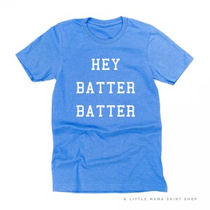 Hey Batter Batter - Unisex Tee | Baseball Shirt | Baseball Graphic Tee | Shirts for Baseball Moms | Mom of Boys Shirt | Baseball Tee