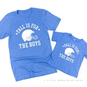 Herfst is voor de jongens - Set van 2 shirts - LAKESIDE w / WIT | Bijpassende Football Tees | Familie Voetbal Tees | Bijpassende Familie Tees |