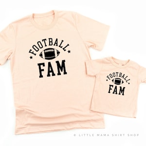 Football Fam - Set of 2 Shirts - BLUSH w/ BLACK | Matching Football Tees | Family Football Tees | Mommy and Me Tees | Fall Graphic Tees
