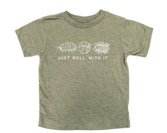 Just Roll With It - Kurzarm-Shirt für Kinder | Käfer Shirts | Insekt Shirts | Kinder T-Shirt | Kinder T-Shirts | Jungen-Grafik-T-Shirts | Nature Tees |