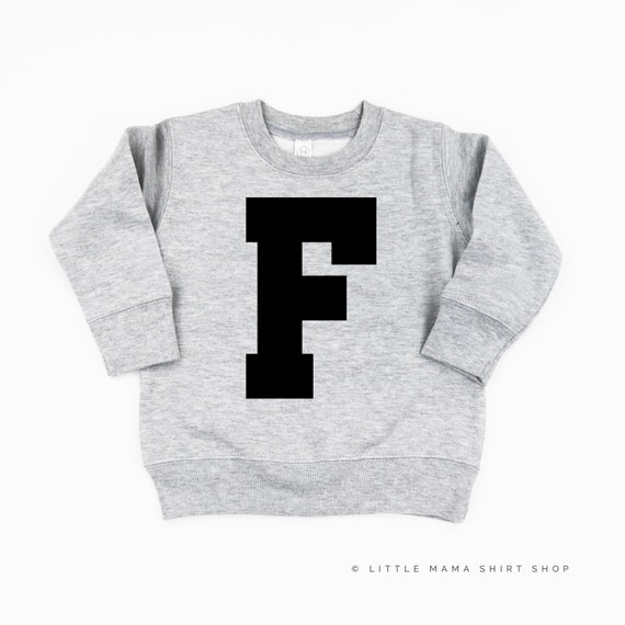 Varsity Initial f Child Sweater Sweater for Kids Back to School Sweaters School Sweaters Kid Sweaters Good Vibes Sweater Etsy Australia