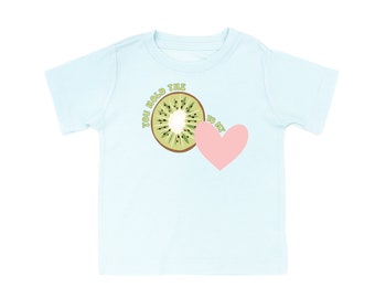 You Hold the Kiwi to My Heart - Short Sleeve Child Shirt | Kids Summer Shirt | Retro Fruit Shirts | Kids Graphic Tee | Kids Fruit Tee