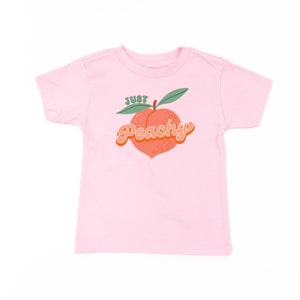 Just Peachy - Short Sleeve Child Shirt | Kids Summer Shirt | Girls Graphic Tee | Retro Fruit Shirts | Kids Graphic Tee | Kids Fruit Tee