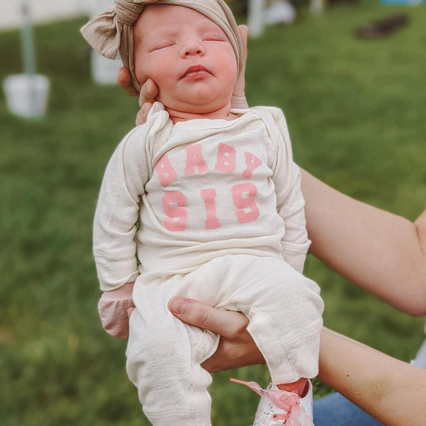 BABY SIS - Varsity - Baby Sleeper | Infant Romper | Baby Romper | Baby Graphic Tee | Baby Girl Romper | Baby Sister | Sibling Outfits |