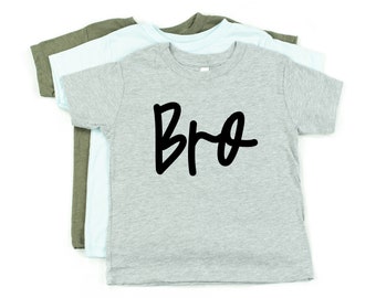 BRO - Cursiva / Camisa de hermano pequeño / Hermano mayor / Hermano menor / Camisas de hermanos / Hermano mayor / Anuncio de embarazo / Hermanos