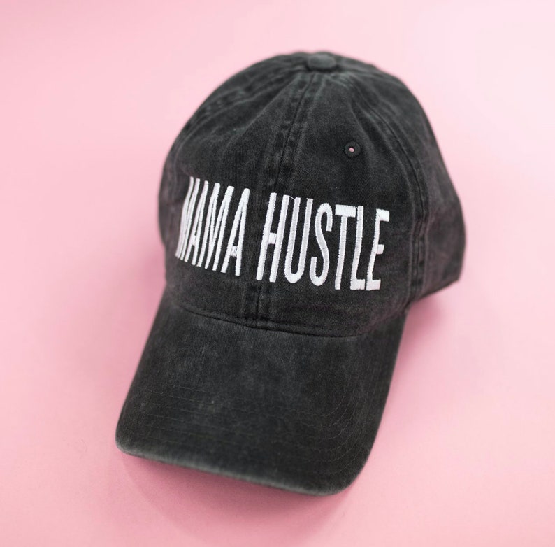 Girl Mama | Heather Black Baseball Cap MAMA HUSTLE Boy Mama Mother/'s Day Gift Hats for Moms Women/'s Baseball Cap