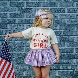 She's An American Girl - Short Sleeve Child Shirt | 4th of July | Patriotic Shirt | Kids 4th of July Shirts | USA Tee | Kids Patriotic Tee