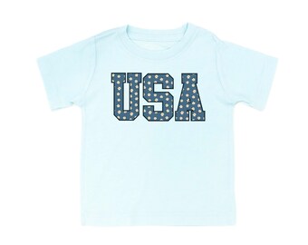 Denim Daisies - USA - Child Tee | Fourth of July Tee | Kids Patriotic Shirt | All American Kid | Outfit for 4th | Kids USA Accessories |