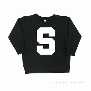 Varsity Initial "S" - Child Sweater | Sweater for Kids | Back to School Sweaters | School Sweaters | Kid Sweaters | Good Vibes Sweater