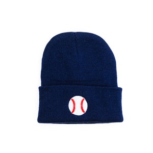 Child Beanie - BASEBALL - NAVY | Baseball Beanie | Child Beanie | Boy Beanies | Sports Beanie | Baseball Hat | Winter Beanie |